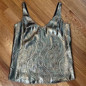 J Crew gold sleeveless blouse